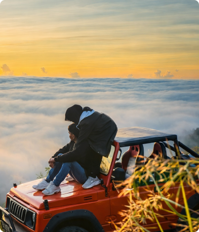 Couple Batur sunrise jepp tour
