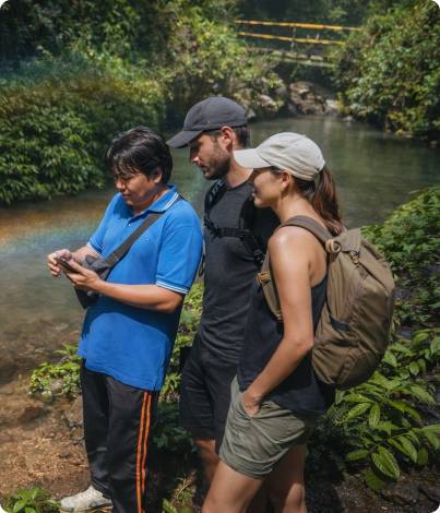Couple trekking tour